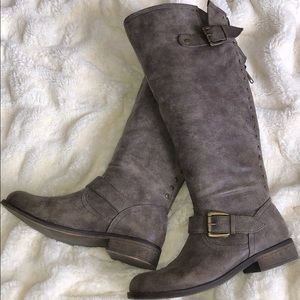 Madden girl gray knee boots